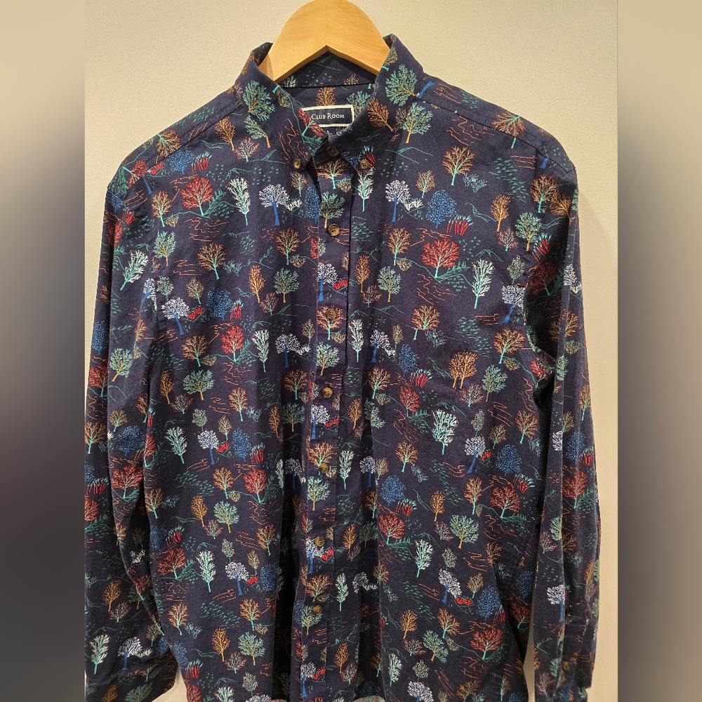 Club Room Men's Multicolor Tree Print Shirt